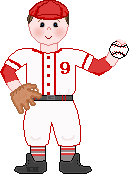 Cute Red Baseball Boy Fielder