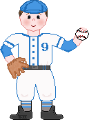 Cute Blue Baseball Boy Fielder