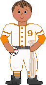 Cute Orange Baseball Boy Batter
